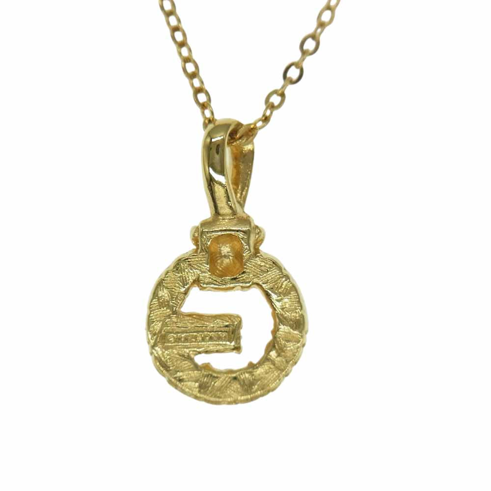 GIVENCHY ジバンシィ Gモチーフ ラインストーン ネックレス ゴールド系【中古】