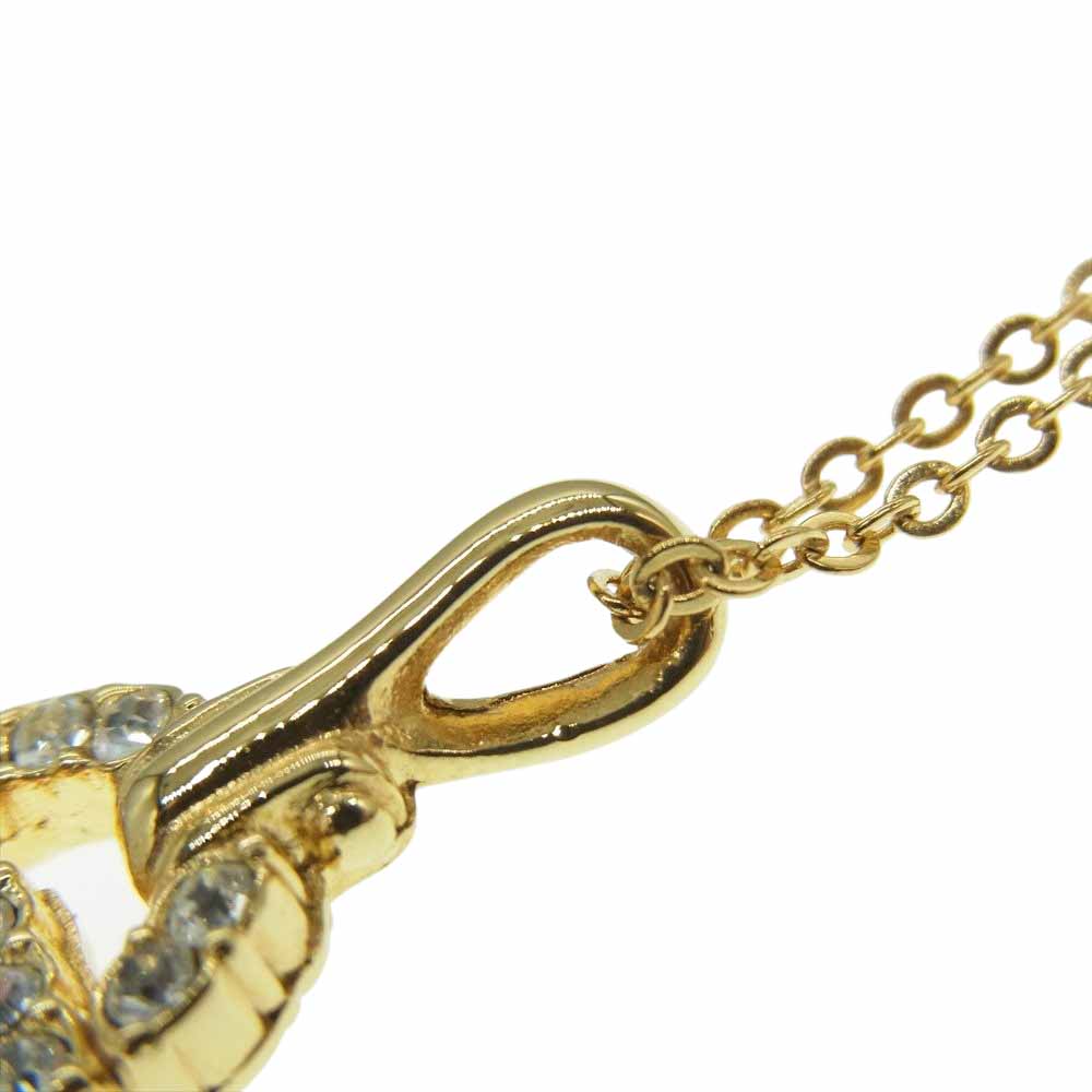 GIVENCHY ジバンシィ Gモチーフ ラインストーン ネックレス ゴールド系【中古】