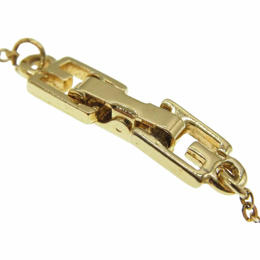 GIVENCHY ジバンシィ Gモチーフ ラインストーン ネックレス ゴールド系【中古】