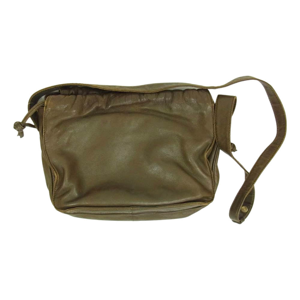 LOEWE ロエベ アナグラム レザー 巾着 ショルダーバッグ ブラウン系【中古】