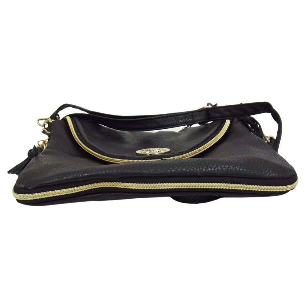 Tory Burch トリーバーチ フラップ チェーン ショルダー バッグ ブラック系【中古】