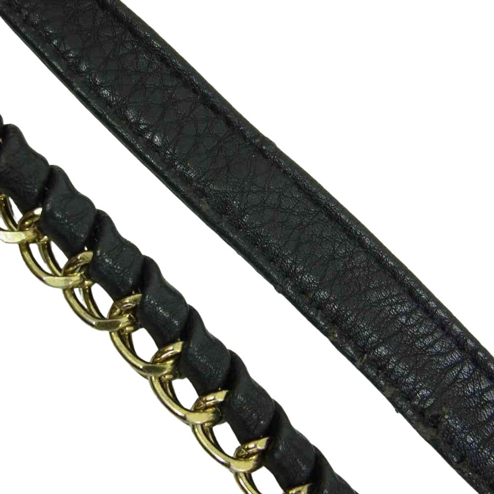 Tory Burch トリーバーチ フラップ チェーン ショルダー バッグ ブラック系【中古】