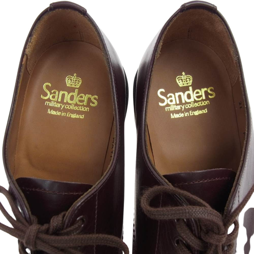 SANDERS サンダース 1128DR ミリタリーダービー キャップトゥ トリプルステッチ カーフレザー 牛革 ブラウン系 7 1/2【美品】【中古】