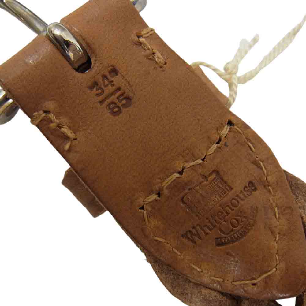 ホワイトハウスコックス P2274 PLAITED BELT メッシュ レザー ベルト ライトブラウン系【美品】【中古】