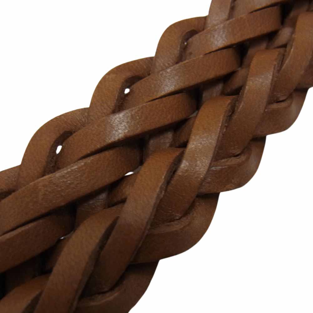 ホワイトハウスコックス P2274 PLAITED BELT メッシュ レザー ベルト ライトブラウン系【美品】【中古】
