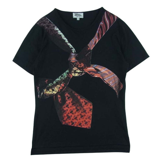 Vivienne WestwoodMAN ヴィヴィアンウエストウッドマン ネクタイ プリント Tシャツ カットソー 半袖 ブラック系 48【中古】