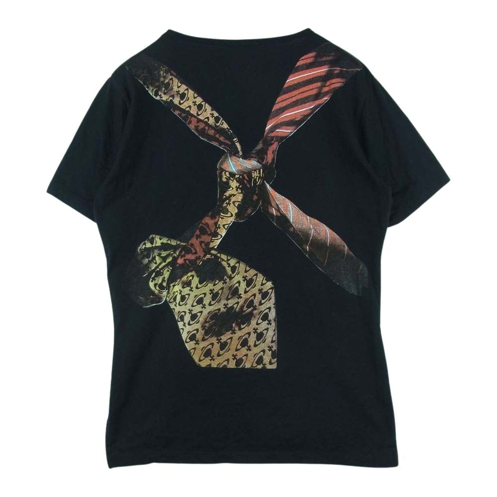 Vivienne WestwoodMAN ヴィヴィアンウエストウッドマン ネクタイ プリント Tシャツ カットソー 半袖 ブラック系 48【中古】