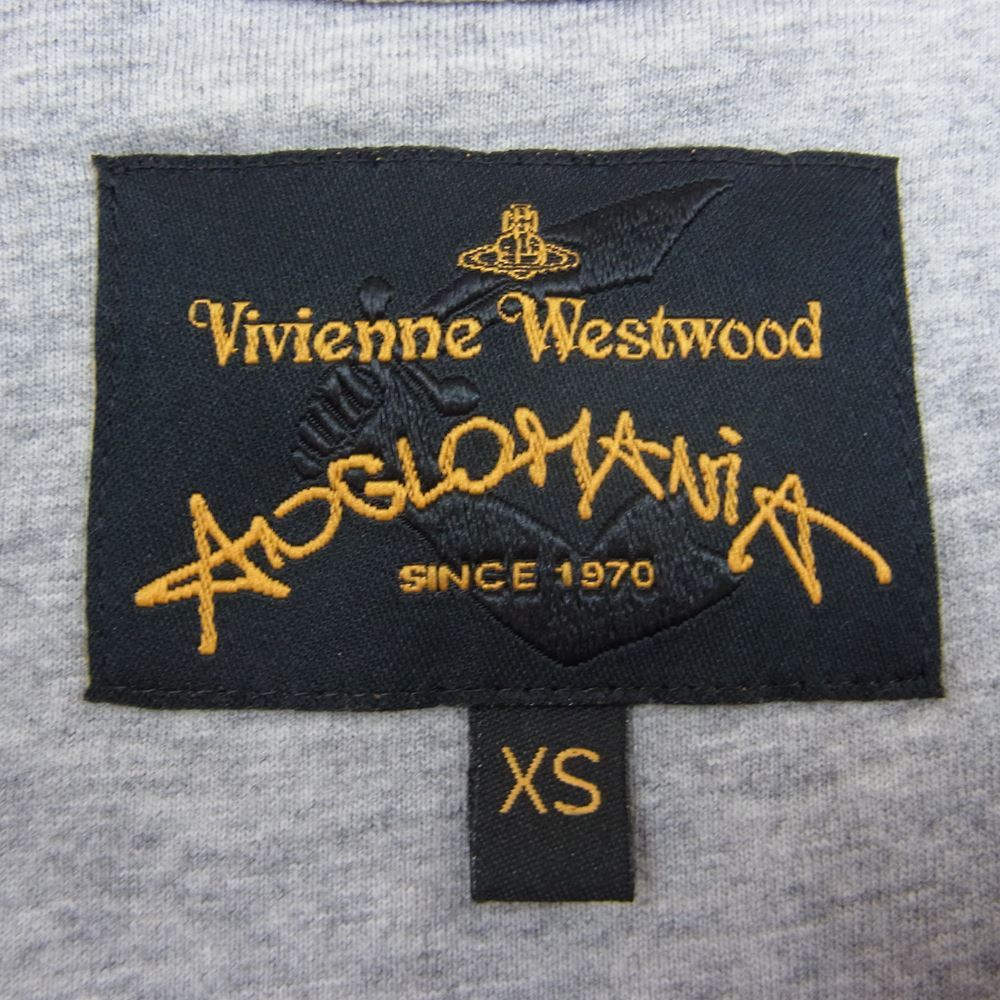 Vivienne Westwood ヴィヴィアンウエストウッド ANGLOMANIA アングロマニア オーブ刺繍 フラワー プリント Tシャツ カットソー 半袖 グレー系 XS【中古】