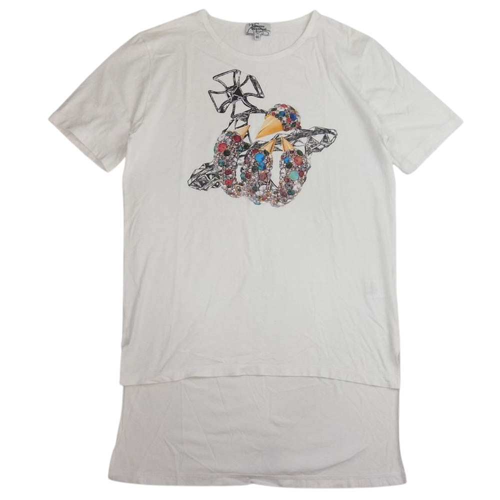 Vivienne WestwoodMAN ヴィヴィアンウエストウッドマン オーブ プリント Tシャツ カットソー 半袖 ホワイト系 46【中古】