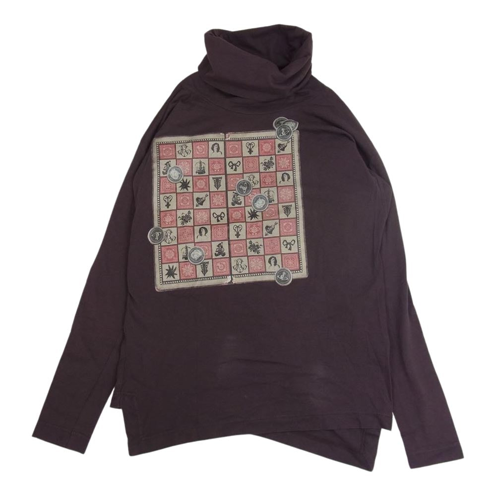 Vivienne Westwood ヴィヴィアンウエストウッド REDLABEL レッドレーベル ハイネック プリント カットソー 長袖 ブラウン系 2【中古】