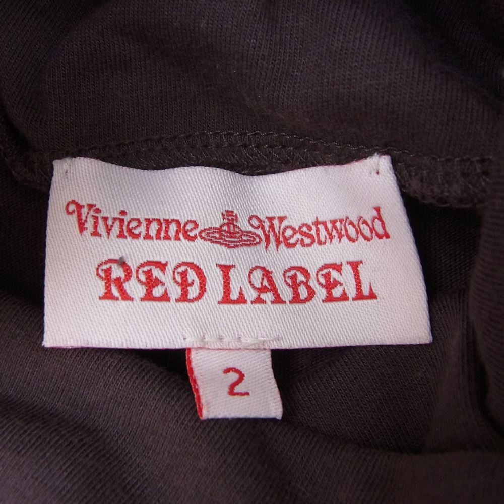 Vivienne Westwood ヴィヴィアンウエストウッド REDLABEL レッドレーベル ハイネック プリント カットソー 長袖 ブラウン系 2【中古】
