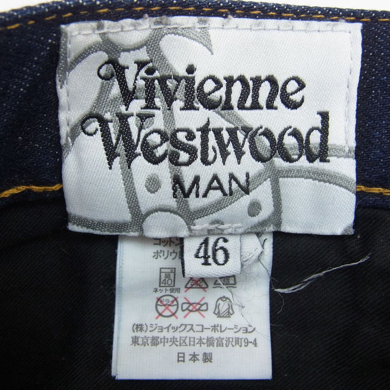 Vivienne WestwoodMAN ヴィヴィアンウエストウッドマン オーブボタン ストレート デニム パンツ インディゴブルー系 46【中古】
