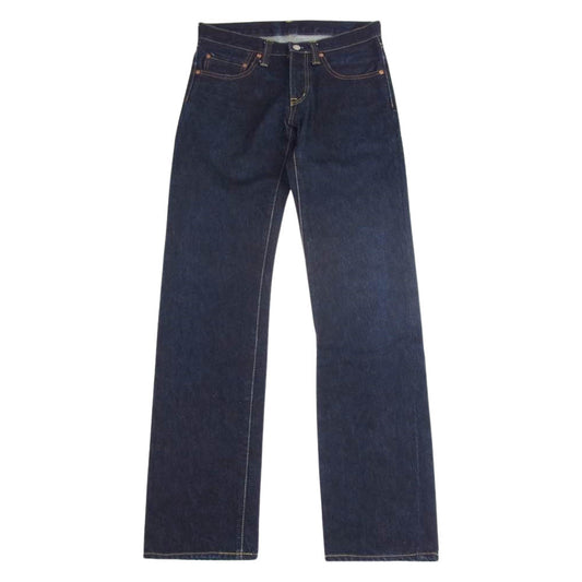 児島ジーンズ ジッパーフライ セルビッジ ストレート デニムパンツ インディゴブルー系 30【中古】