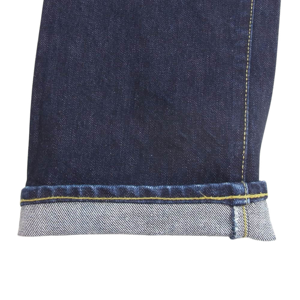 児島ジーンズ ジッパーフライ セルビッジ ストレート デニムパンツ インディゴブルー系 30【中古】
