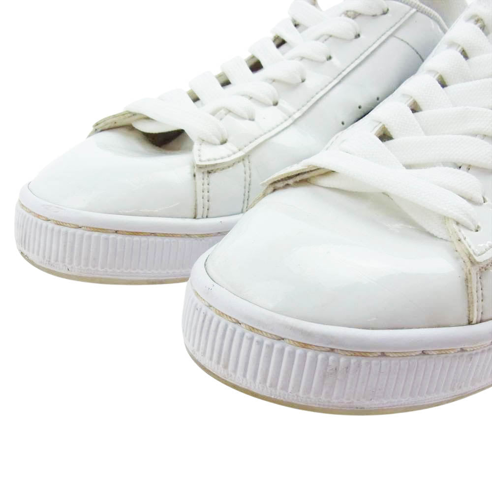 PUMA プーマ BTS BASKET PATENT バスケットパテント 防弾少年団 スニーカー ホワイト系 24.5cm【中古】