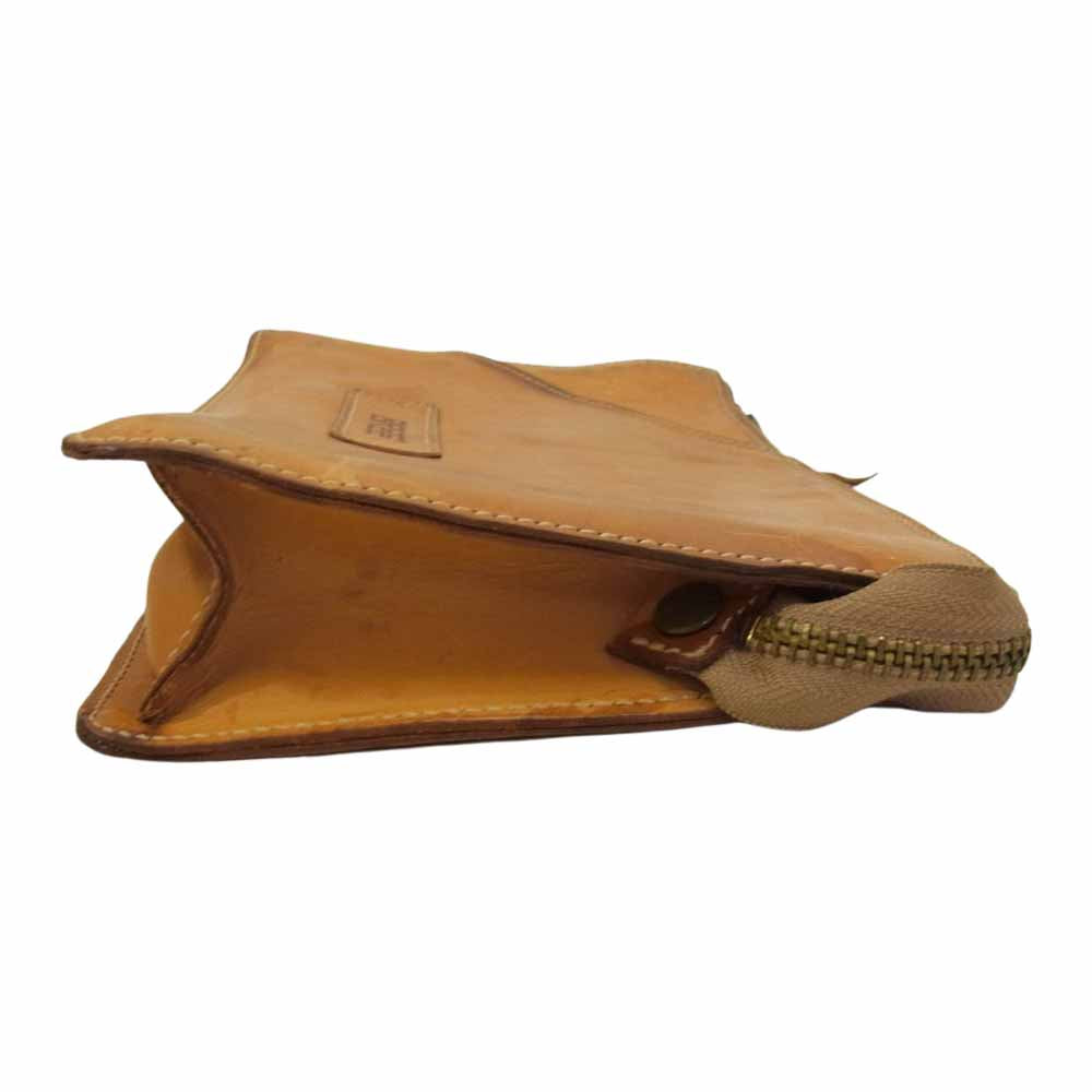 BREE ブリー ヌメ革 オール レザー クラッチバック セカンドバック ブラウン系【中古】