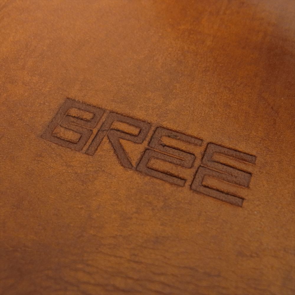 BREE ブリー ヌメ革 オール レザー スクエア ショルダー バック ポーチ ブラウン系【中古】