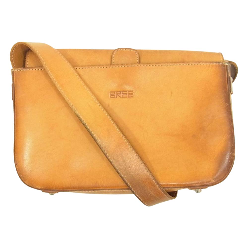 BREE ブリー ヌメ革 オール レザー ショルダー バック ポーチ ブラウン系【中古】