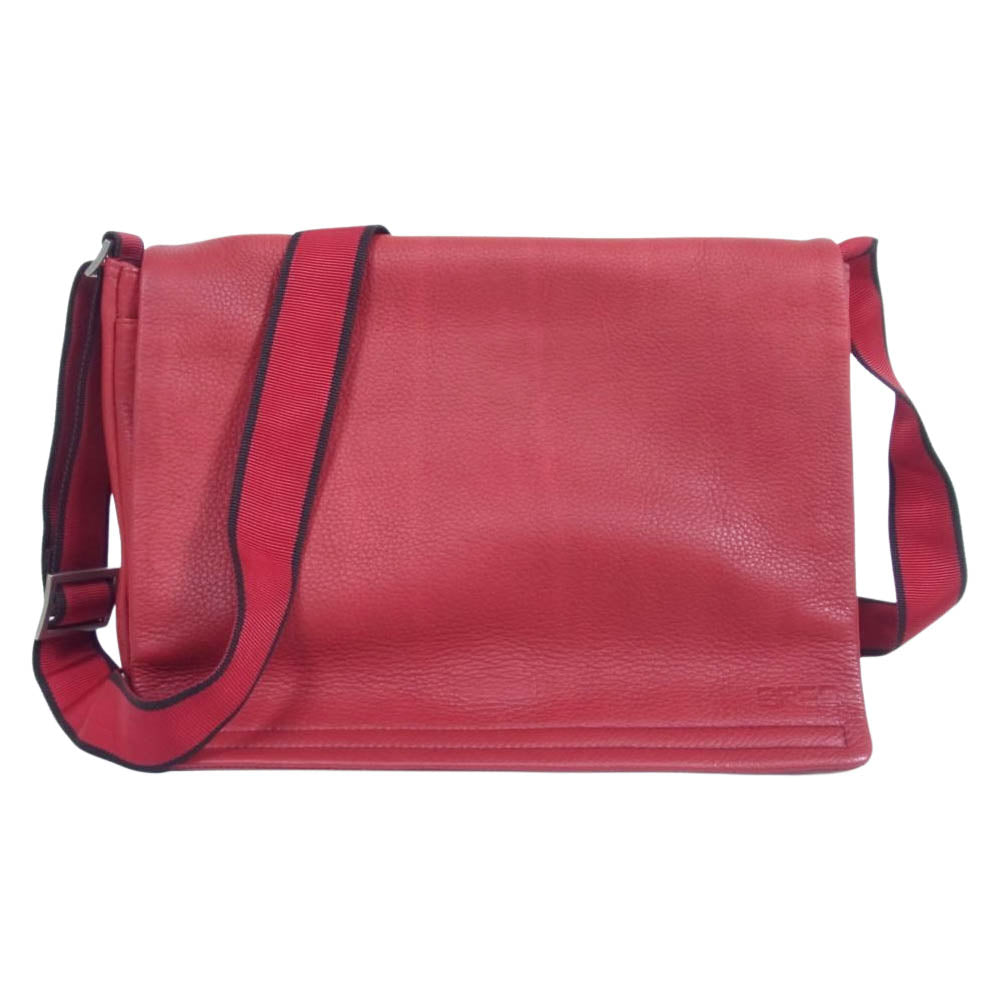 BREE ブリー オールレザー ショルダー バック レッド系【中古】