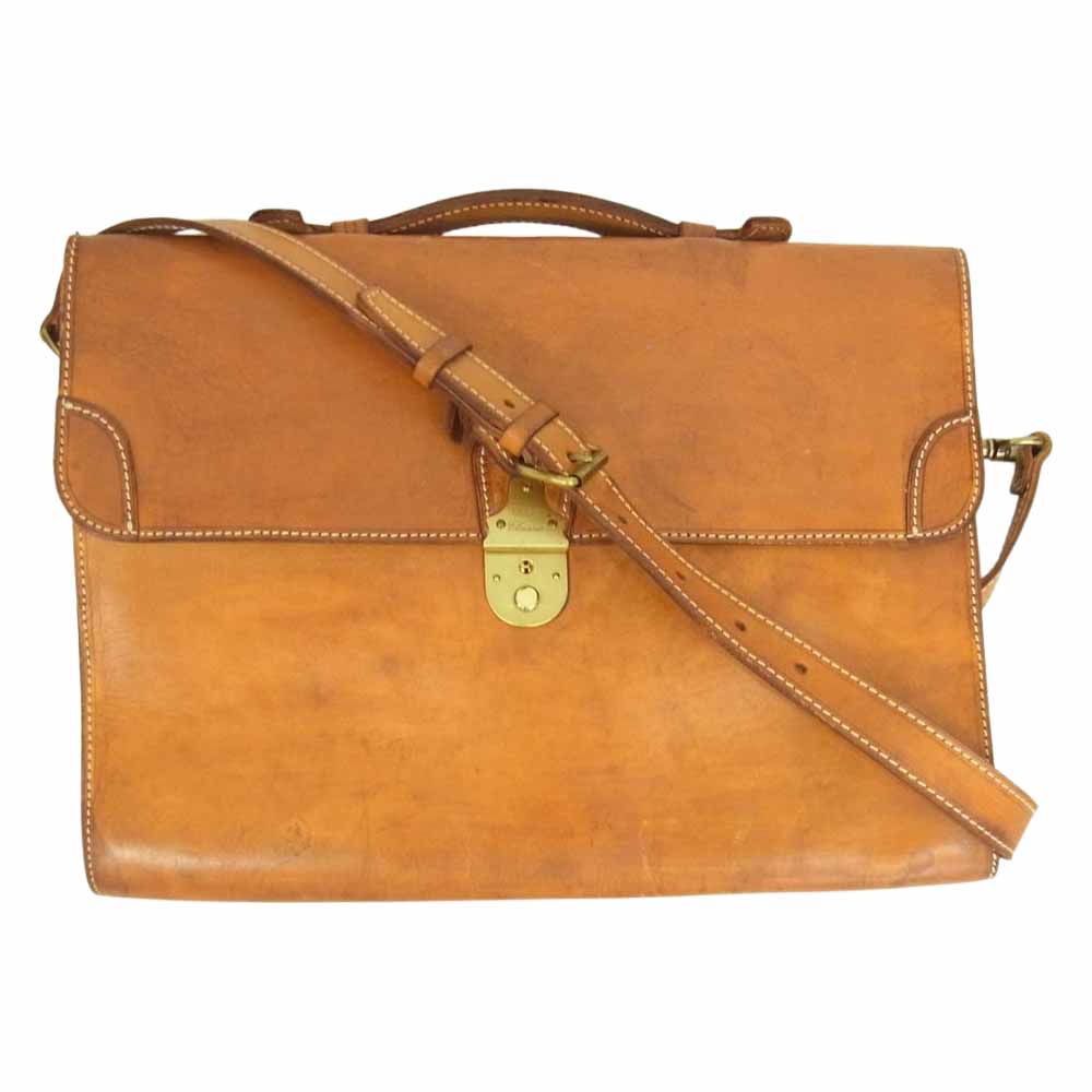 BREE ブリー ヌメ革 オール レザー ビジネス バック ハンド バック ショルダー バック 2WAY  ブラウン系【中古】