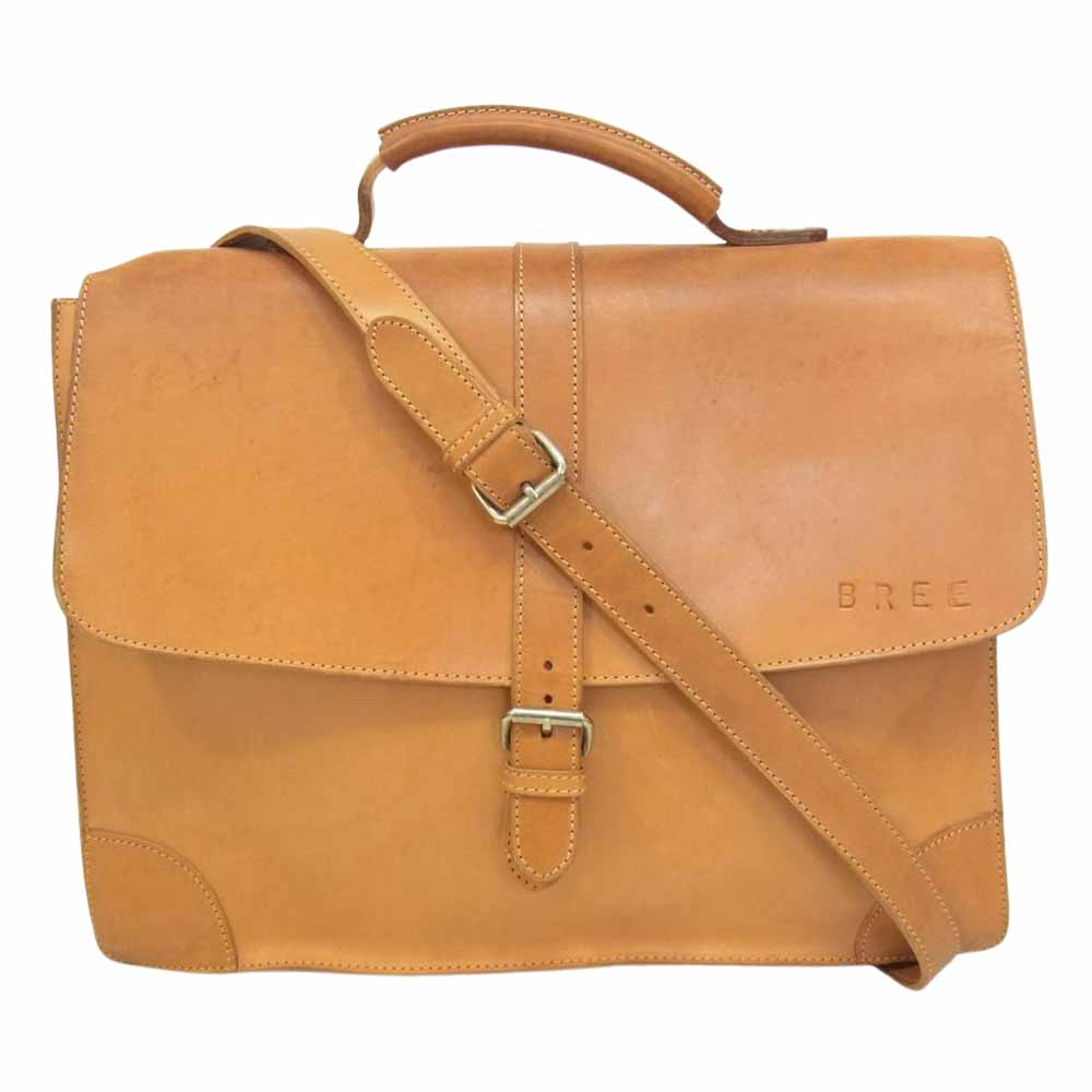 BREE ブリー ヌメ革 オール レザー バック ショルダー バック 2WAY ブラウン系【中古】