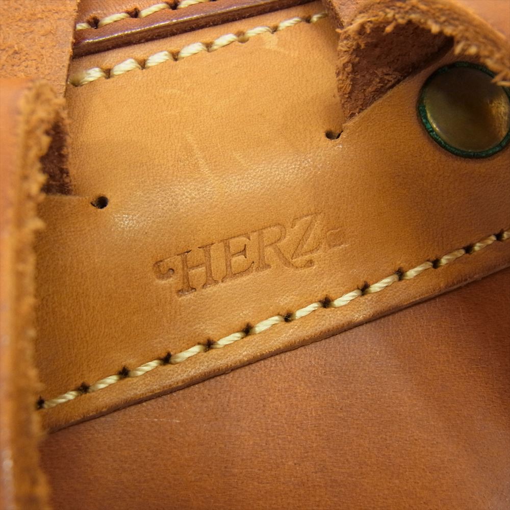 HERZ ヘルツ ヌメ革 オール レザー ダブルフック リュック バックパック  ブラウン系【中古】