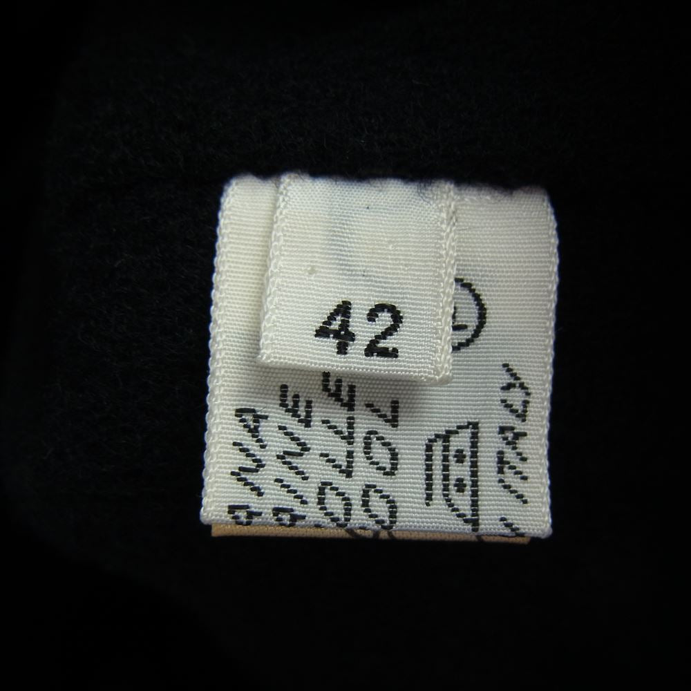 Herno ヘルノ イタリア製 ウール ノーカラー ジャケット スカート セットアップ ブラック系 42【中古】