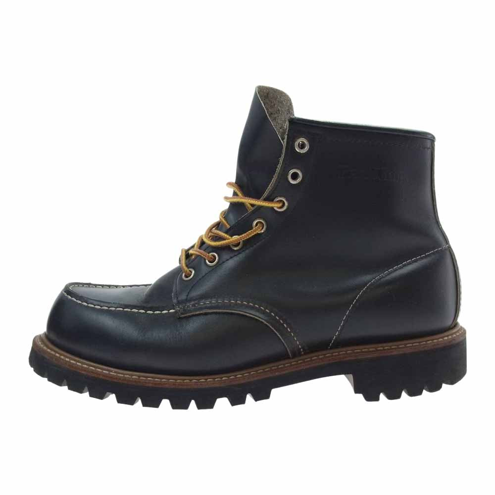 RED WING レッドウィング 8176 刺繍羽タグ 6inch Moc toe モックトゥ ラグソール ブーツ ブラック系【中古】