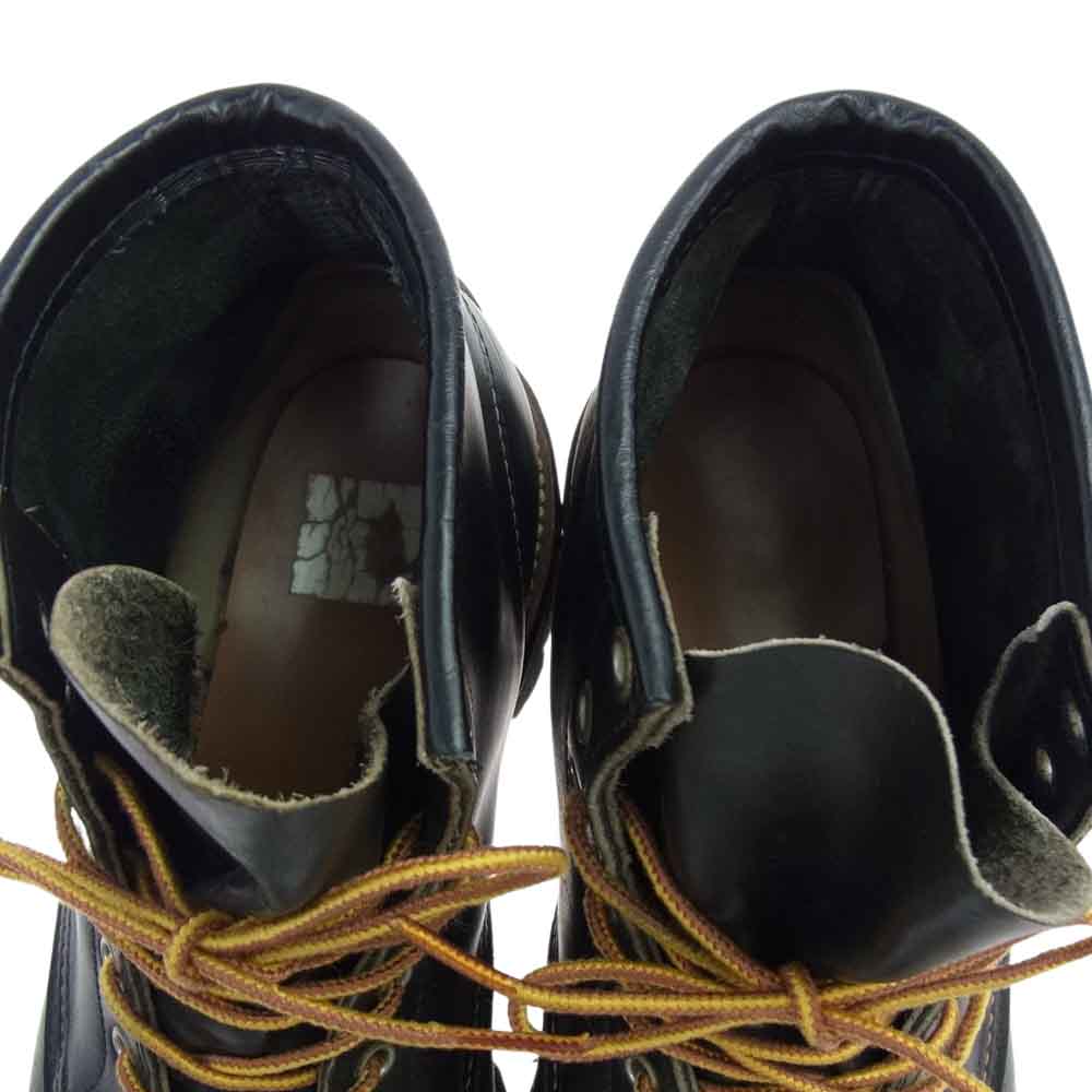 RED WING レッドウィング 8176 刺繍羽タグ 6inch Moc toe モックトゥ ラグソール ブーツ ブラック系【中古】