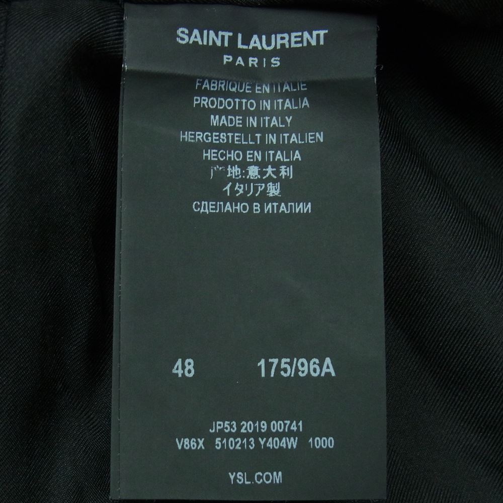 SAINT LAURENT サンローラン 510213 Y404W ノッチドラペル 2B テーラード ジャケット イタリア製 ブラック系 48【中古】
