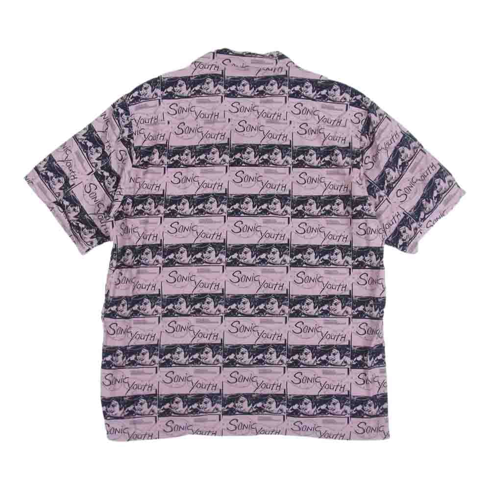 HYSTERIC GLAMOUR ヒステリックグラマー 02211AH02 SONIC YOUTH UG PATTERN柄 オープンカラーシャツ ピンク系 L【中古】
