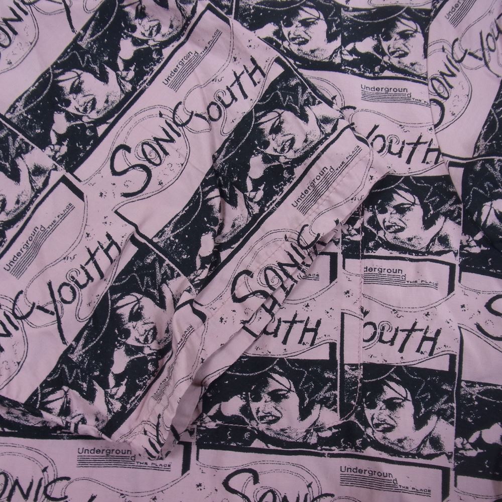 HYSTERIC GLAMOUR ヒステリックグラマー 02211AH02 SONIC YOUTH UG PATTERN柄 オープンカラーシャツ ピンク系 L【中古】