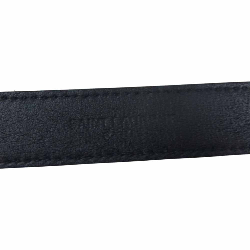 SAINT LAURENT サンローラン ナロー レザー ベルト ブラック系【中古】