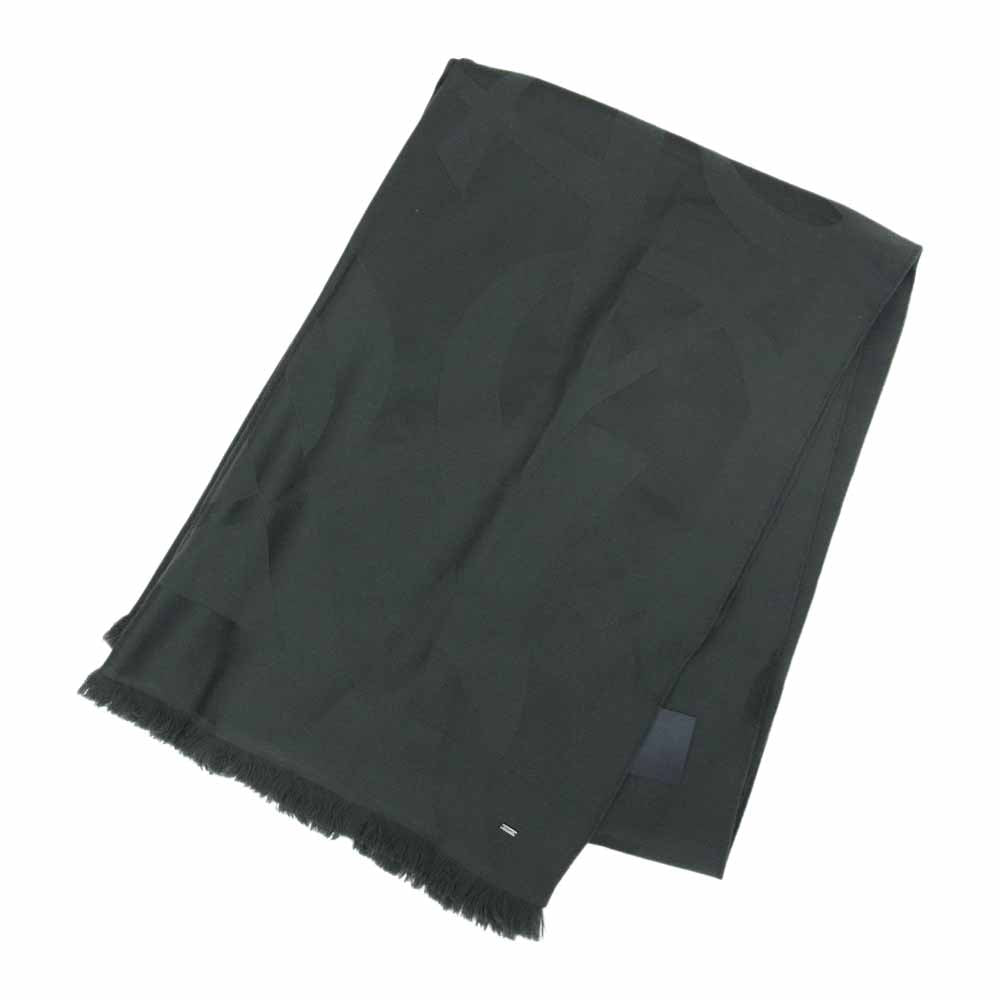 SAINT LAURENT サンローラン 654577 3Y210 ウール ジャガード ストール マフラー カーキ系【美品】【中古】