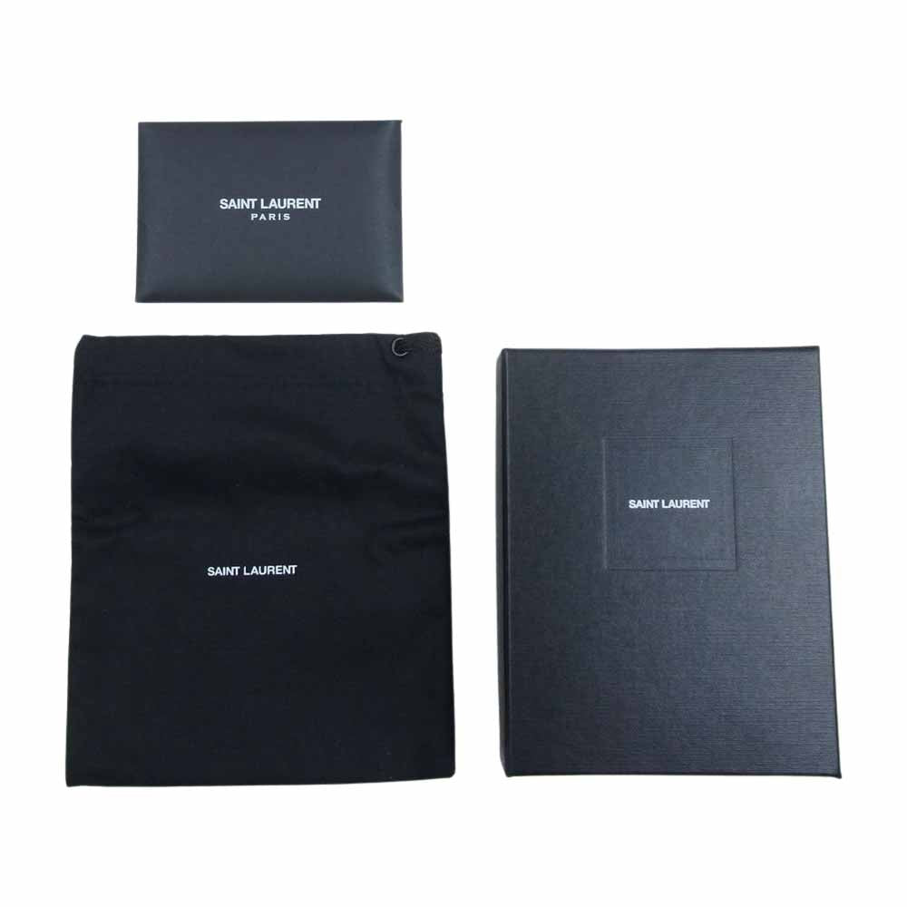 SAINT LAURENT サンローラン レザー カードケース ブラック系【極上美品】【中古】