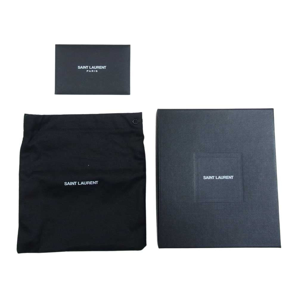 SAINT LAURENT サンローラン 6471532UY2W2166 YSL ロゴ 総柄 レザー マネークリップ ブラウン系【美品】【中古】