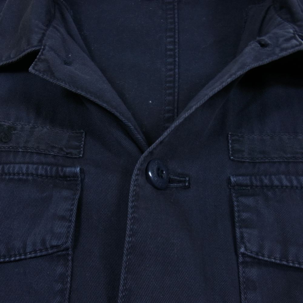 WTAPS ダブルタップス 13AW 132GWDT-SHM03 BUDS L/S  SHIRT COTTON TWILL コットン ミリタリー シャツ ブラック系 ダークネイビー系 2【中古】