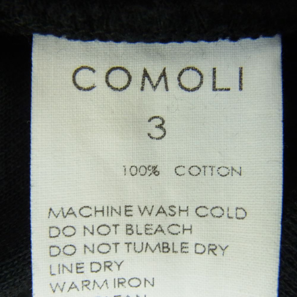 COMOLI コモリ 21SS T01-05001 コットン吊裏毛 プルオーバー パーカー フーディ ブラック系 3【中古】