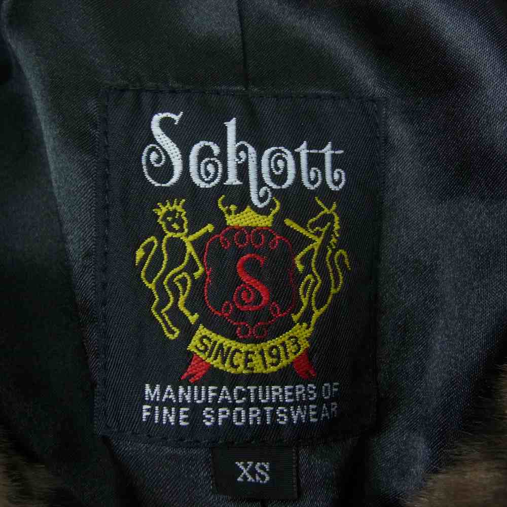 schott ショット 3141045 レオパード ファー Pコート ブラウン系 XS【中古】