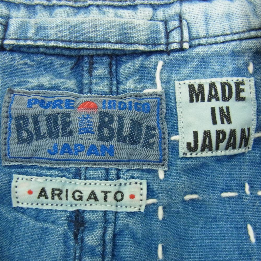 BLUE BLUE ブルーブルー 700077-271 刺子 インディゴ デニム パッチワーク カバーオール ジャケット インディゴブルー系 3【中古】