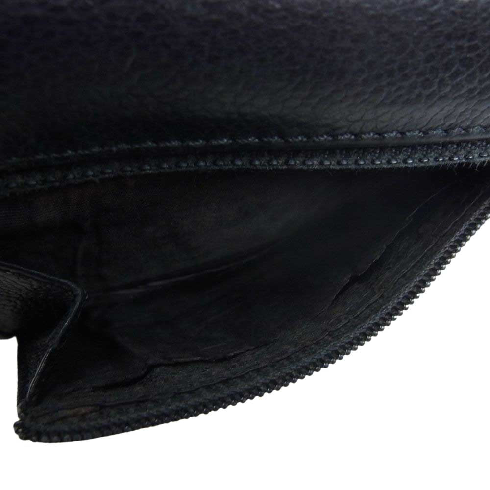 CHANEL シャネル ココマーク キャビアスキン 三つ折り財布 レザー ウォレット ブラック系【中古】