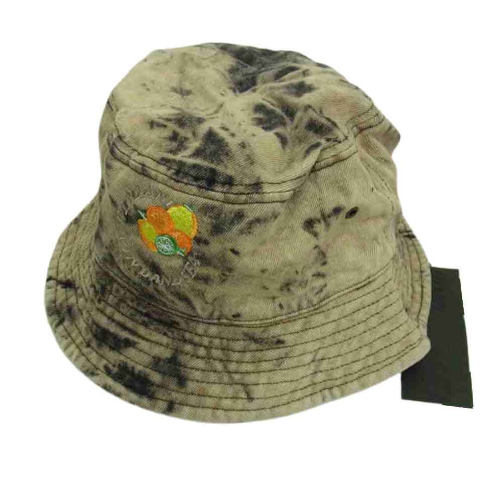 WIND AND SEA ウィンダンシー WDS-AC-134 W&S J.FRESH-CIRCLE Bleached Denim Bucket Hat フレッシュ サークル 刺繍ロゴ フルーツ ブリーチ加工 デニム バケット ハット F【美品】【中古】