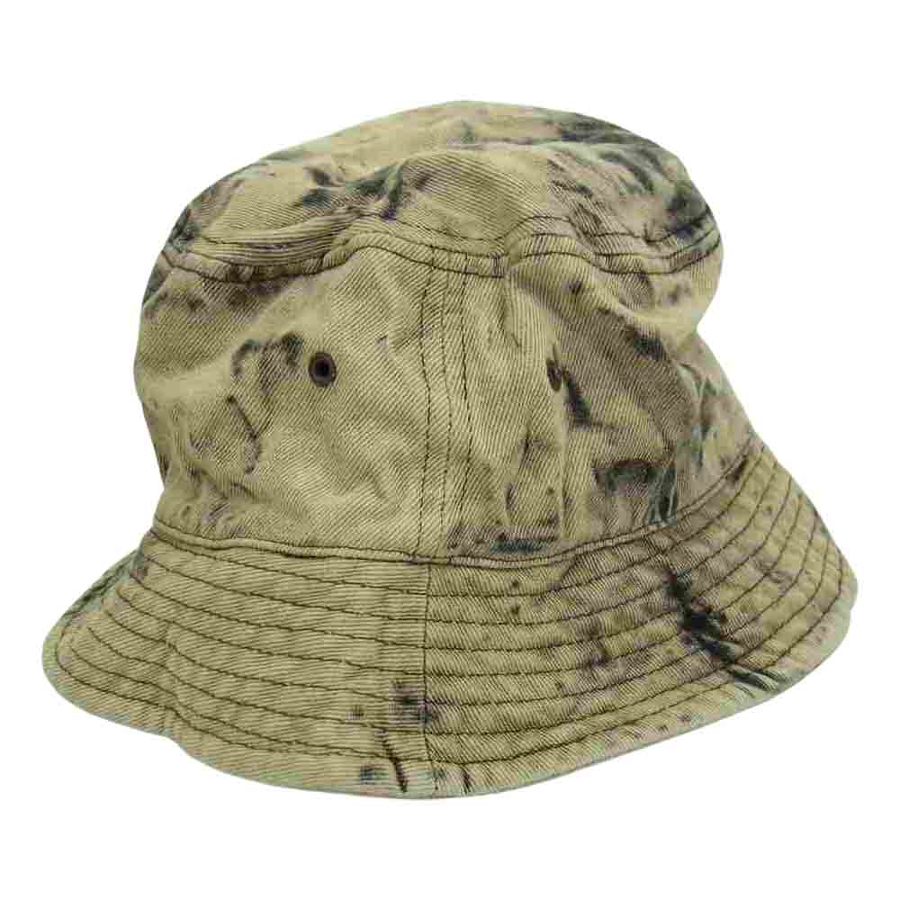 WIND AND SEA ウィンダンシー WDS-AC-134 W&S J.FRESH-CIRCLE Bleached Denim Bucket Hat フレッシュ サークル 刺繍ロゴ フルーツ ブリーチ加工 デニム バケット ハット F【美品】【中古】