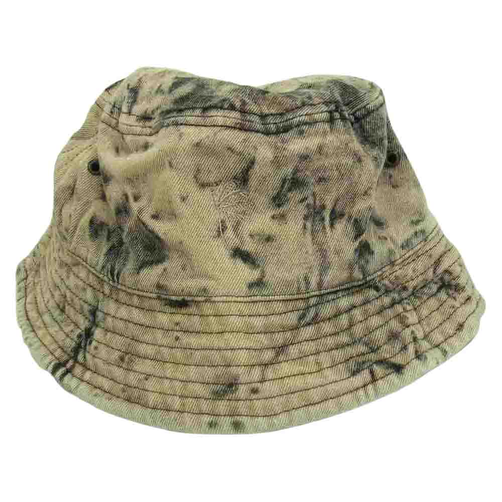 WIND AND SEA ウィンダンシー WDS-AC-134 W&S J.FRESH-CIRCLE Bleached Denim Bucket Hat フレッシュ サークル 刺繍ロゴ フルーツ ブリーチ加工 デニム バケット ハット F【美品】【中古】