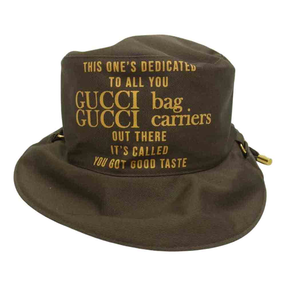 GUCCI グッチ 679993 4HAME リバーシブル バケットハット ブラウン ブラウン系 L【美品】【中古】