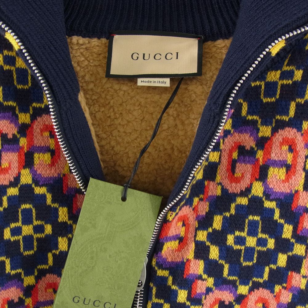 GUCCI グッチ 675998 XKB4V ダブルG ジャカード ウール ボンバー ジャケット  マルチカラー系 M【美品】【中古】