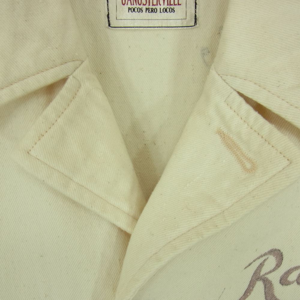 GANGSTERVILLE ギャングスタービル GSV-14-AW-19 Olde JKT HAND PAINT ハンドペイント 加工 キャンバス ジャケット オフホワイト系 S【中古】
