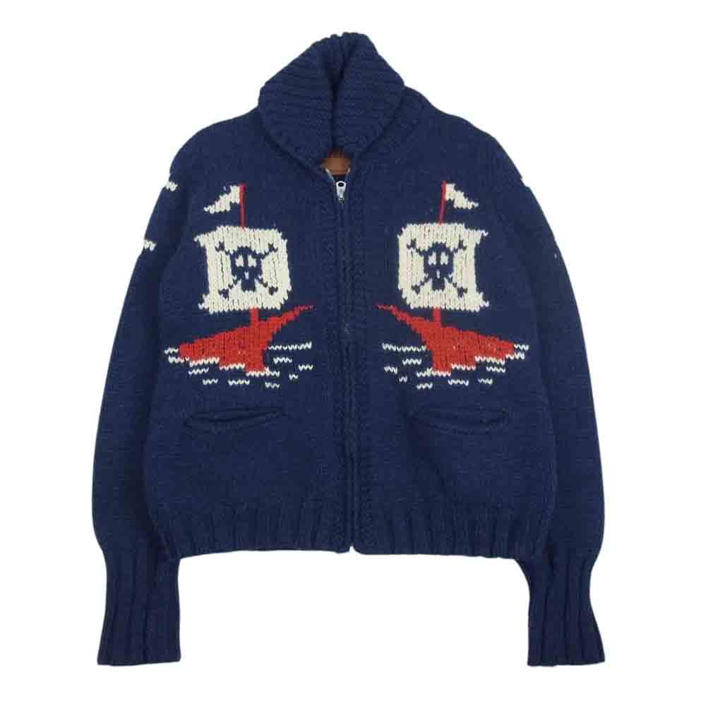 WEIRDO ウィアード 15AW WRD-15-AW-05 THE PIRATE パイレーツ ウール カウチン ニット カーディガン ネイビー系 S【中古】
