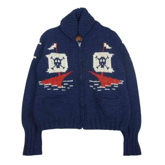 WEIRDO ウィアード 15AW WRD-15-AW-05 THE PIRATE パイレーツ ウール カウチン ニット カーディガン ネイビー系 S【中古】