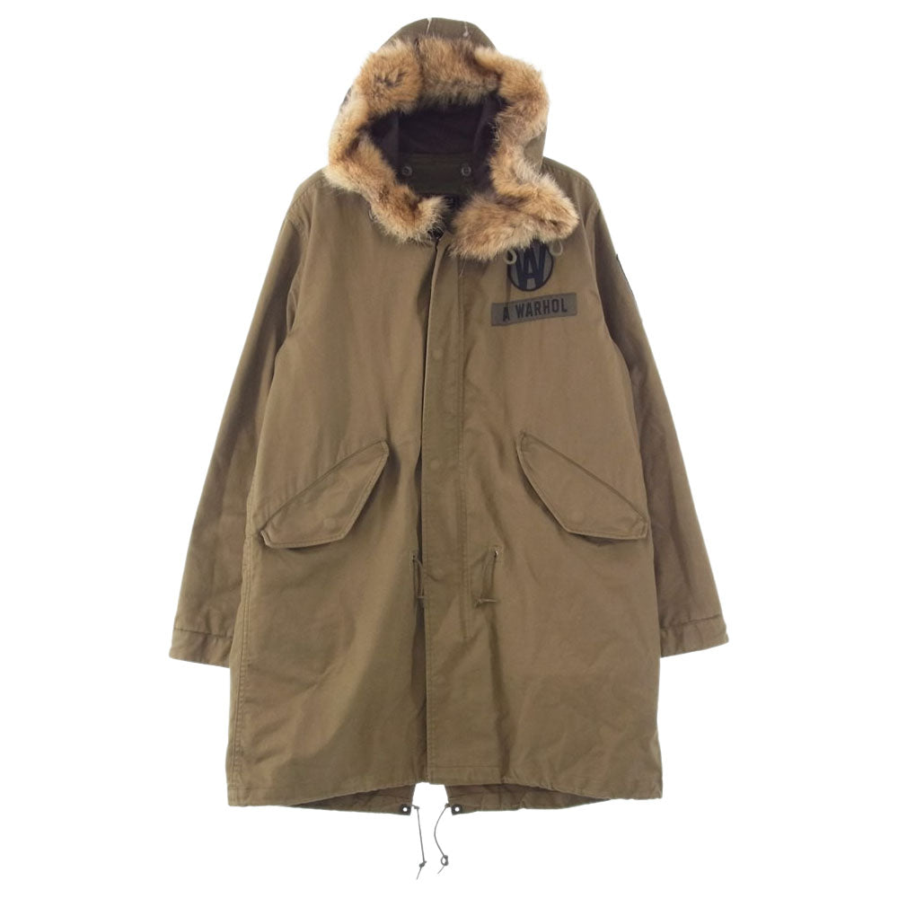 HYSTERIC GLAMOUR ヒステリックグラマー 7AC-0051 Andy Warhol アンディウォーホル ワッペン キルティングライナー付き モッズコート オリーブ系 S【中古】